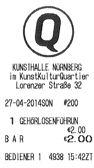 Eintrittskarte Gehoerlosenfuehrung