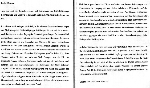 Nachruf f�r Thomas Holz